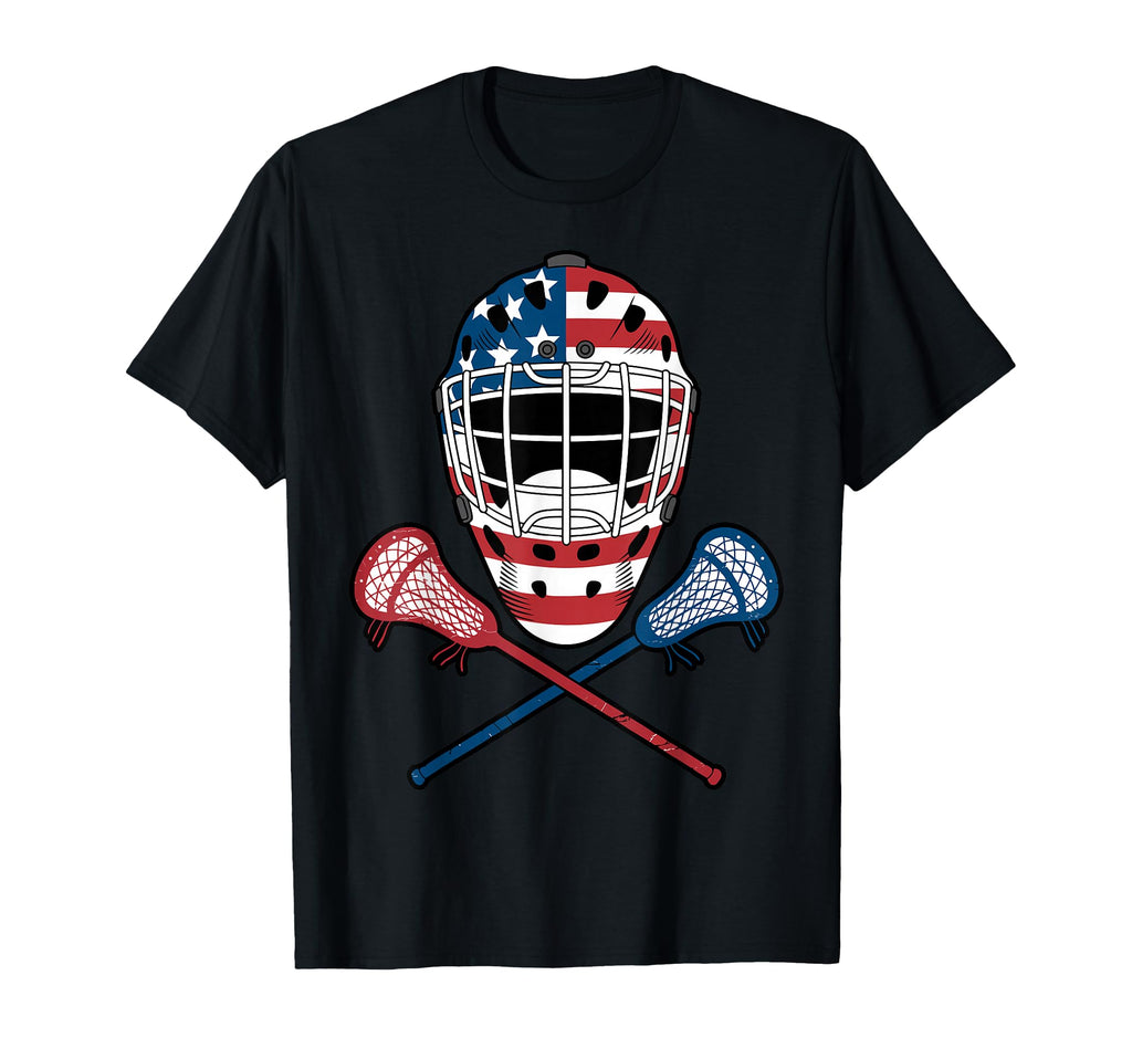 Patriotic Lacrosse Goalie Lax T-Shirt - Casual Everyday Wear for Adults - T-Shirt, Sweatshirt, Hoodie