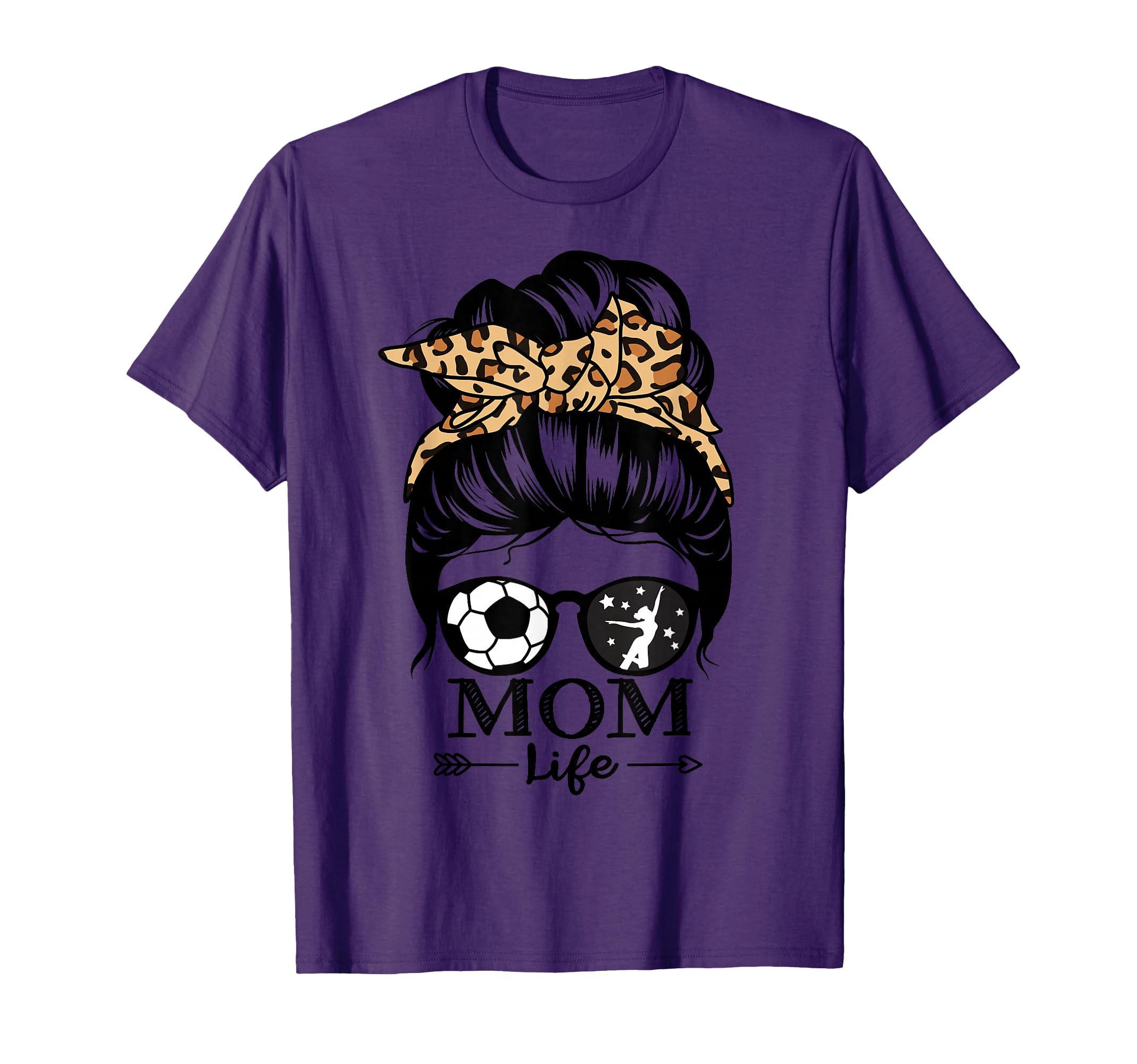 Mom Life Messy Bun Hair Funny Soccer T-Shirt - Streetwear Style for Adults - T-Shirt, Sweatshirt, Hoodie