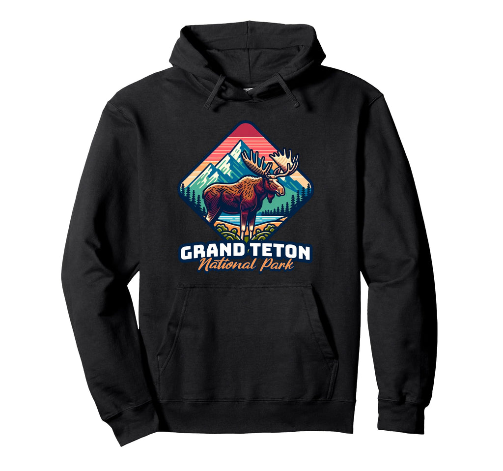 Grand Teton Forest National Park Moose Hoodie - Novelty Apparel Unisex - T-Shirt, Sweatshirt, Hoodie