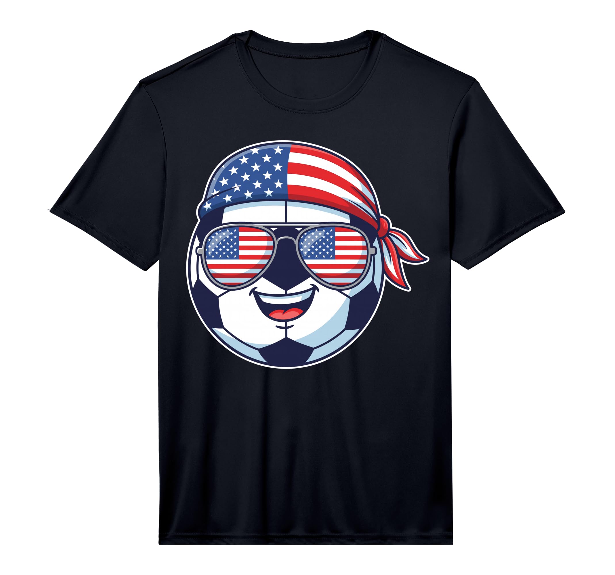 American Flag Soccer Ball Wearing T-Shirt - Novelty Apparel Unisex - T-Shirt, Sweatshirt, Hoodie