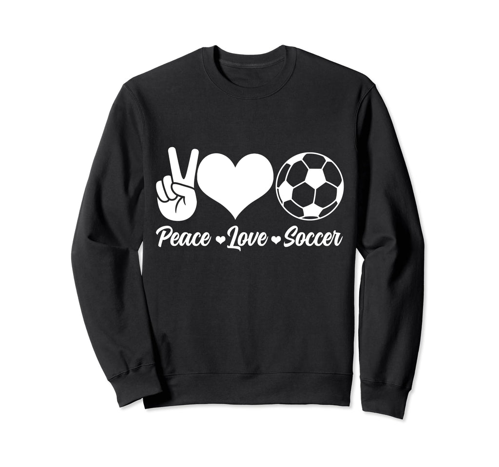 Soccer Player Peace Love Soccer Sweatshirt - Custom Art Print for Adults - T-Shirt, Sweatshirt, Hoodie