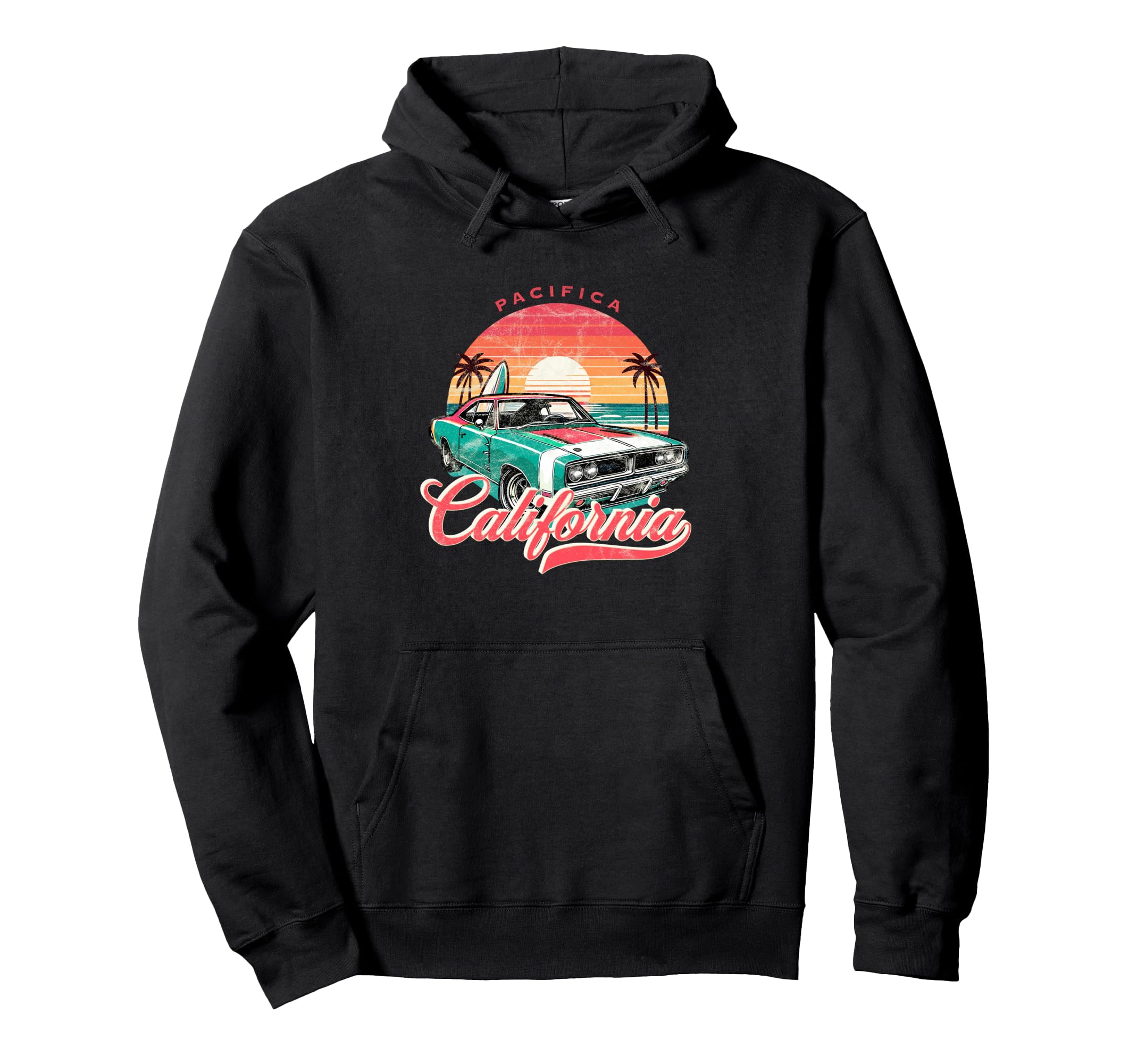 Pacifica California Surf Car Hoodie - Novelty Apparel Men Women - T-Shirt, Sweatshirt, Hoodie