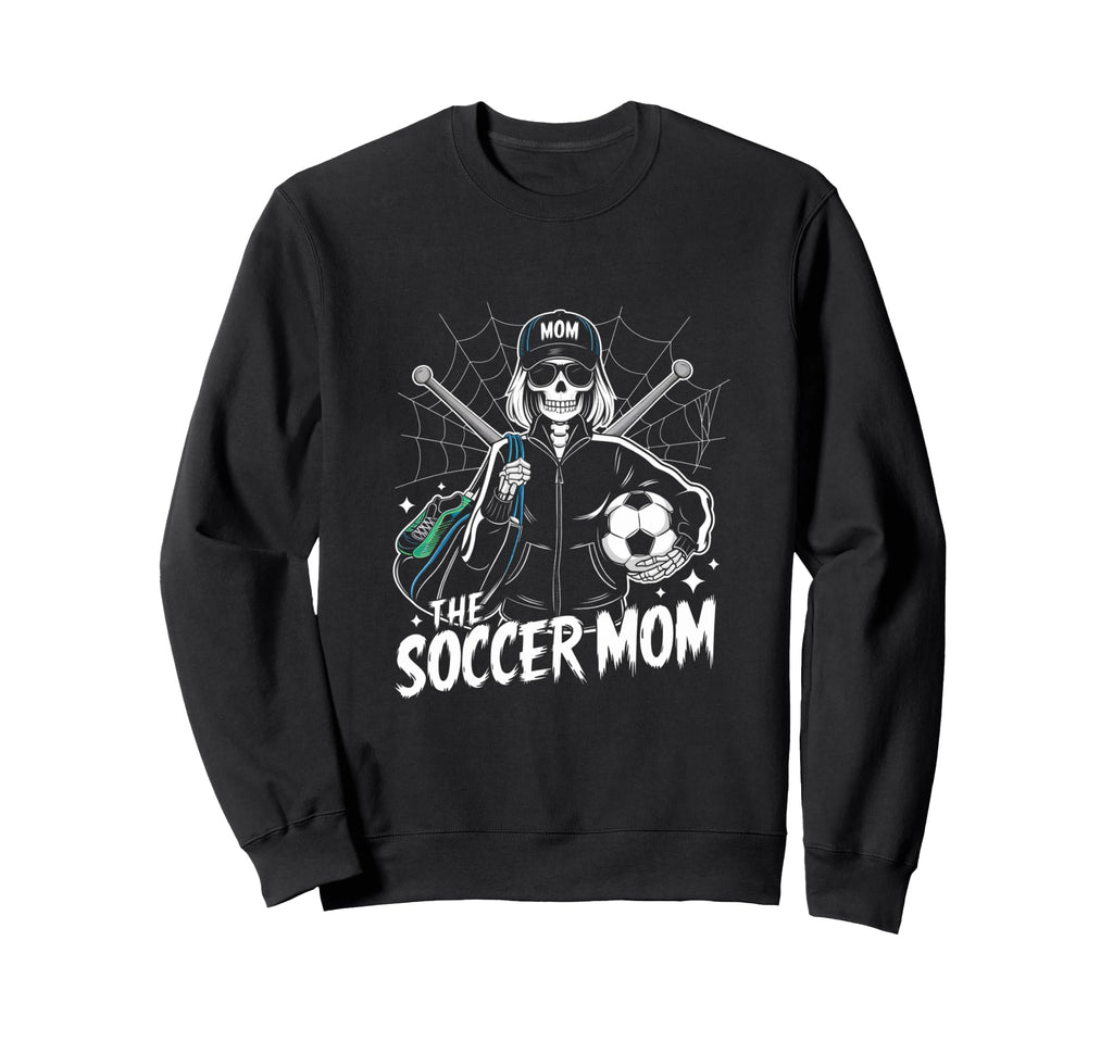 Soccer Mom Skeletton Halloween Sweatshirt - Unique Graphic Men Women - T-Shirt, Sweatshirt, Hoodie
