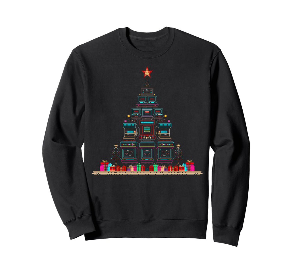 Arcade Games Gaming Tree Sweatshirt - Minimalist Print Men Women - T-Shirt, Sweatshirt, Hoodie