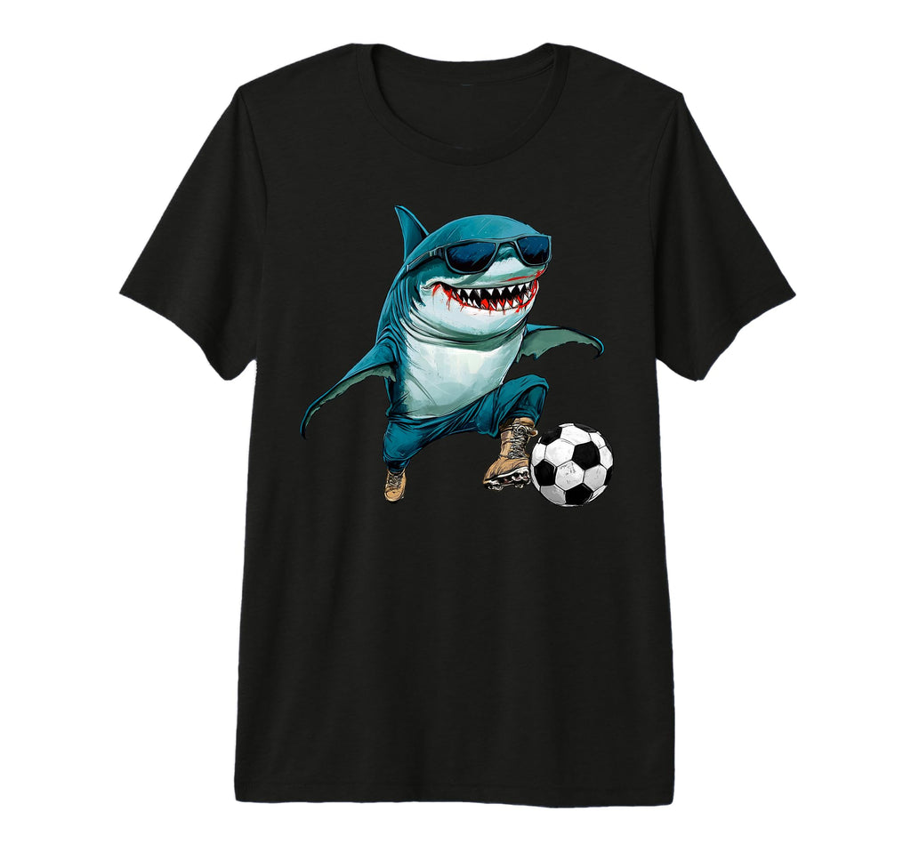 Football Shark Tri Blend T-Shirt - Streetwear Style for Adults - T-Shirt, Sweatshirt, Hoodie