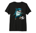 Football Shark Tri Blend T-Shirt - Streetwear Style for Adults - T-Shirt, Sweatshirt, Hoodie