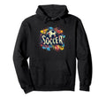 Multicolor Soccer Costume Sport And Hoodie - Novelty Apparel Unisex - T-Shirt, Sweatshirt, Hoodie