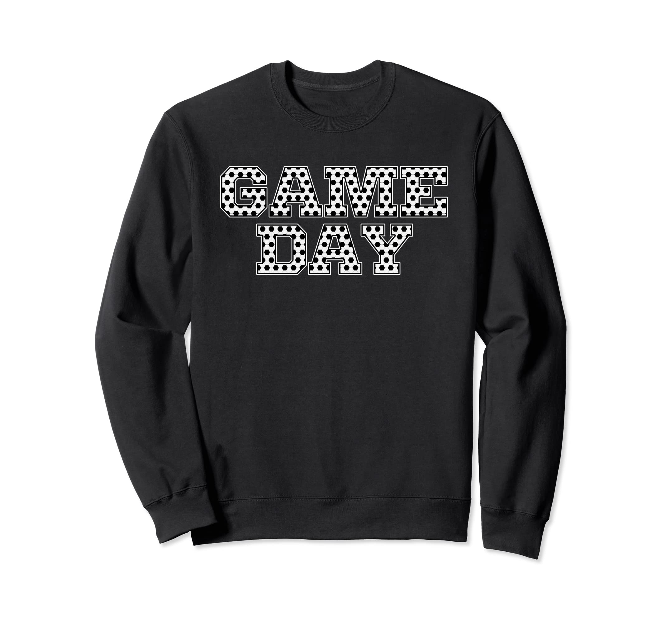 Game Day Soccer Pattern Black Sports Sweatshirt - Trendy Graphic Men Women - T-Shirt, Sweatshirt, Hoodie