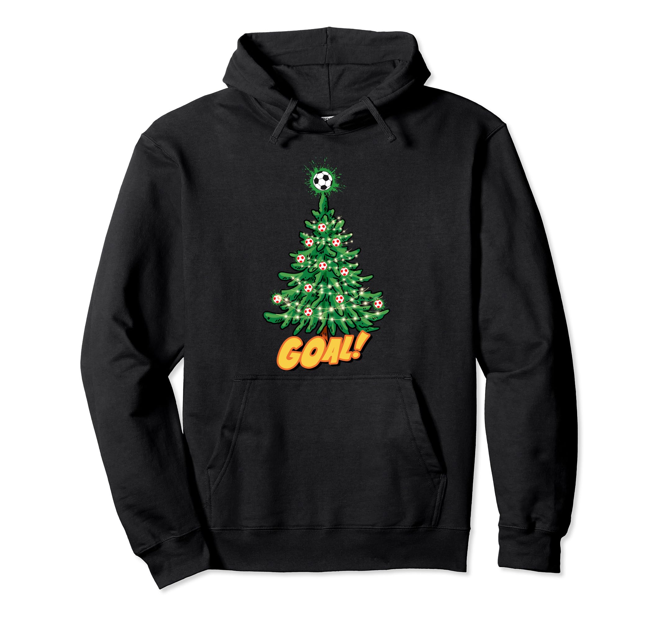 Soccer Tree Hit That Goal Merry Hoodie - Minimalist Print for Adults - T-Shirt, Sweatshirt, Hoodie
