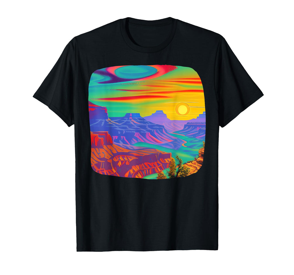 Grand Canyon Vaporwave Wanderlust T-Shirt - Fun Novelty Design Unisex - T-Shirt, Sweatshirt, Hoodie