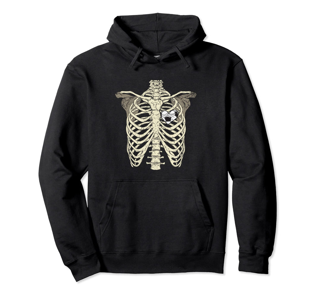 Rib Cage Heart Soccer Halloween Soccer Hoodie - Custom Art Print Unisex - T-Shirt, Sweatshirt, Hoodie