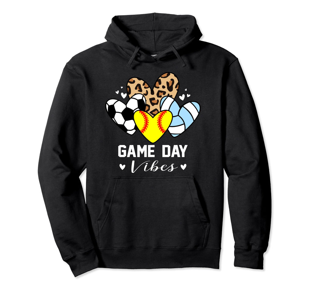 Game Day Vibes Funny Softball Volleyball Hoodie - Streetwear Style Unisex - T-Shirt, Sweatshirt, Hoodie
