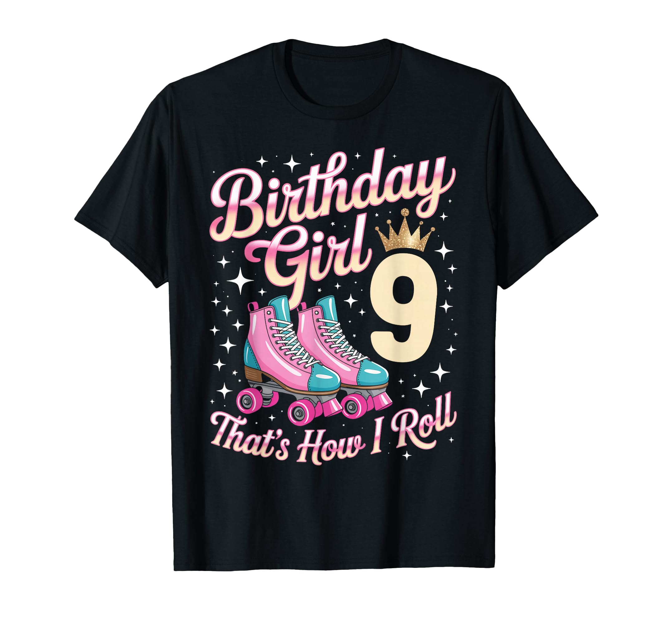 Birthday 9 Roller Skating 9Th Birthday T-Shirt - Aesthetic Graphic Unisex - T-Shirt, Sweatshirt, Hoodie