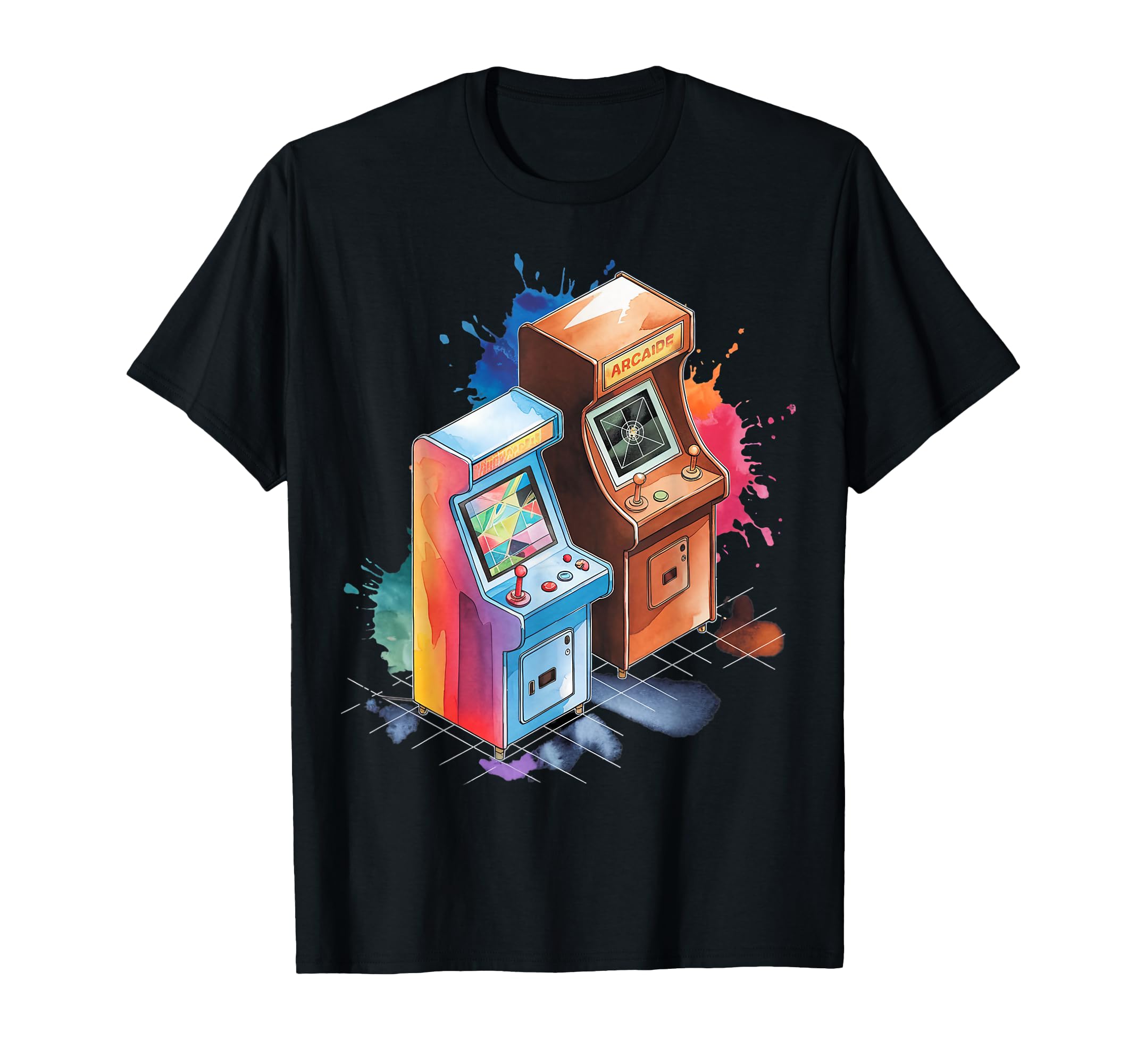 Arcade Watercolor Arcade Gamer Gaming T-Shirt - Trendy Graphic Men Women - T-Shirt, Sweatshirt, Hoodie