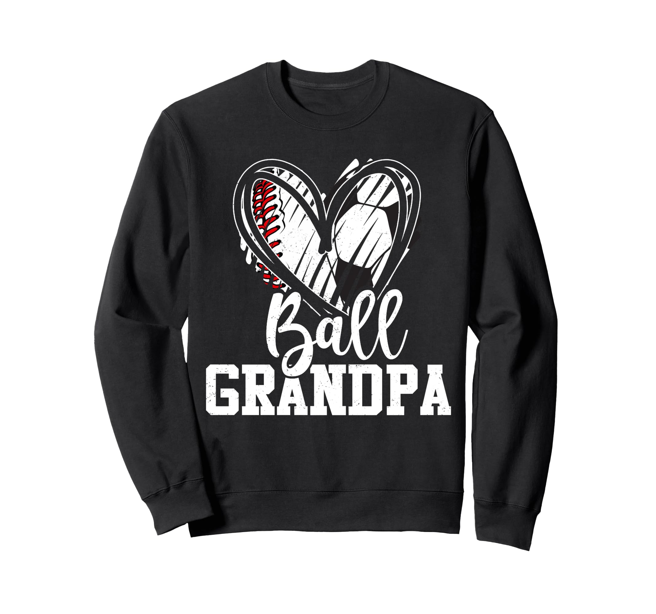 Ball Grandpa Heart Baseball Soccer Sweatshirt - Streetwear Style Men Women - T-Shirt, Sweatshirt, Hoodie