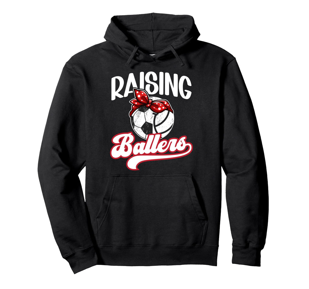Raising Ballers Soccer Volleyball Mom Hoodie - Aesthetic Graphic Men Women - T-Shirt, Sweatshirt, Hoodie
