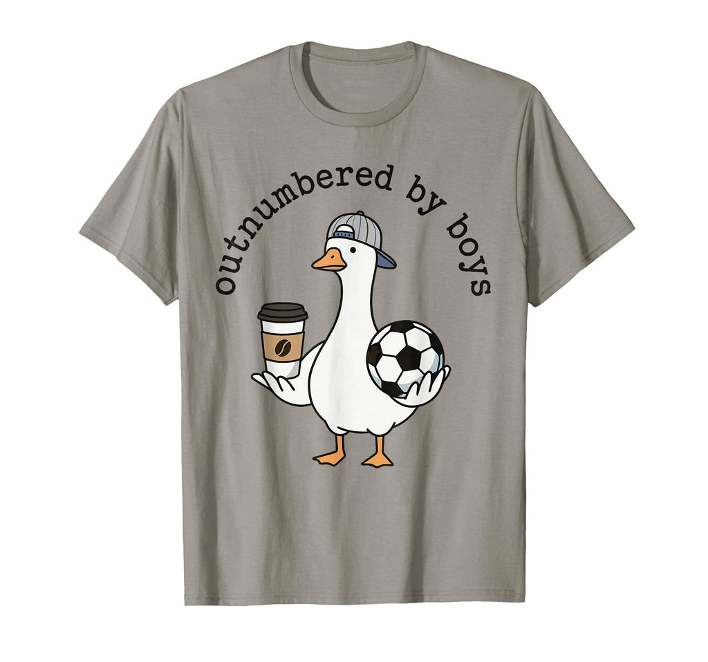 Mom Outnumbered Funny Soccer Goose Mama T-Shirt - Trendy Graphic Men Women - T-Shirt, Sweatshirt, Hoodie