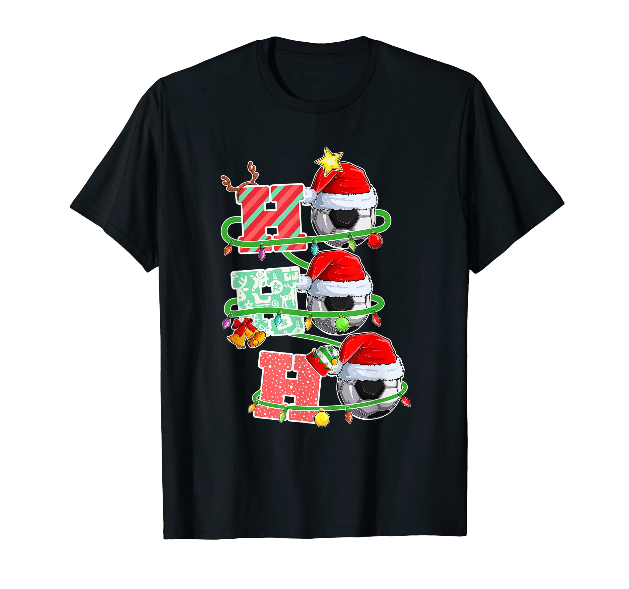 Ho Ho Ho Pajama Soccer Funny Santa Gift T-Shirt - Graphic Print Men Women - T-Shirt, Sweatshirt, Hoodie