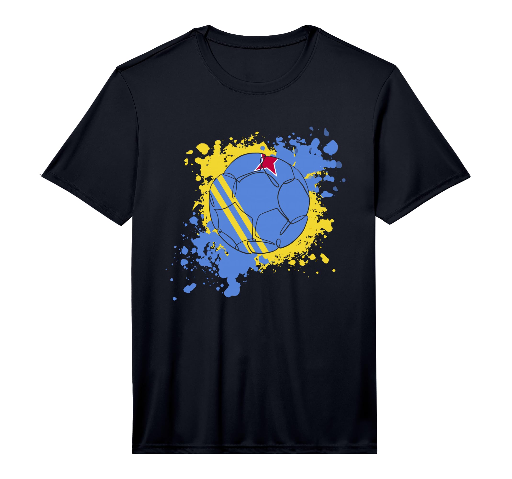 Soccer Ball Flag Aruba Performance T-Shirt - Novelty Apparel Unisex - T-Shirt, Sweatshirt, Hoodie