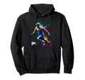 Colorful Splash Art Soccer Sport Player Hoodie - Trendy Graphic for Adults - T-Shirt, Sweatshirt, Hoodie