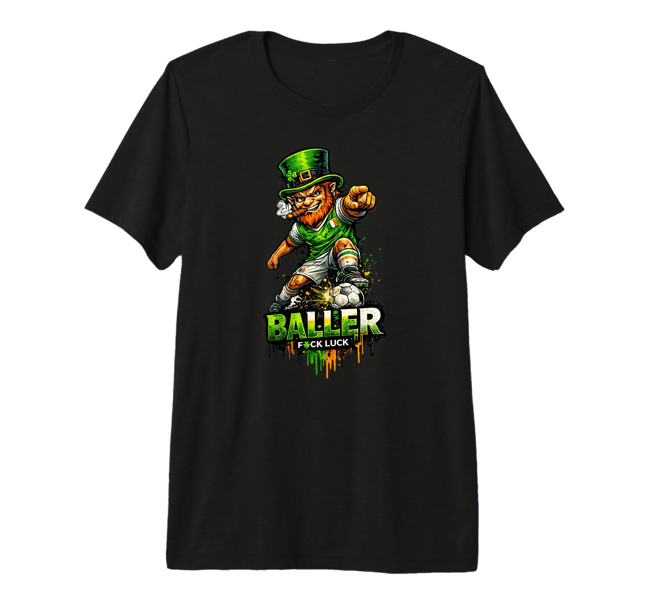 Mens Soccer Leprechaun St Patricks T-Shirt - Streetwear Style for Adults - T-Shirt, Sweatshirt, Hoodie