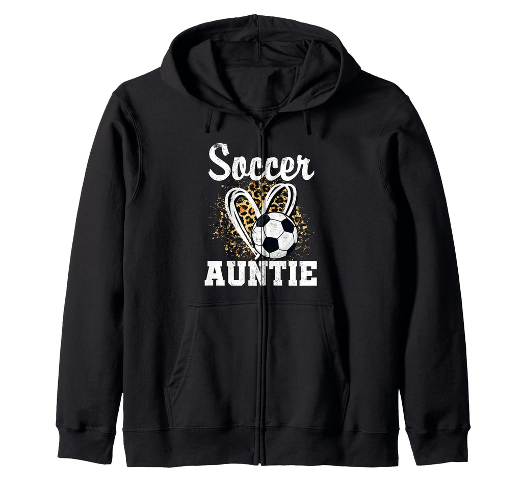 Soccer Aunt Leopard Heart Soccer Fan T-Shirt - Unique Graphic Men Women - T-Shirt, Sweatshirt, Hoodie