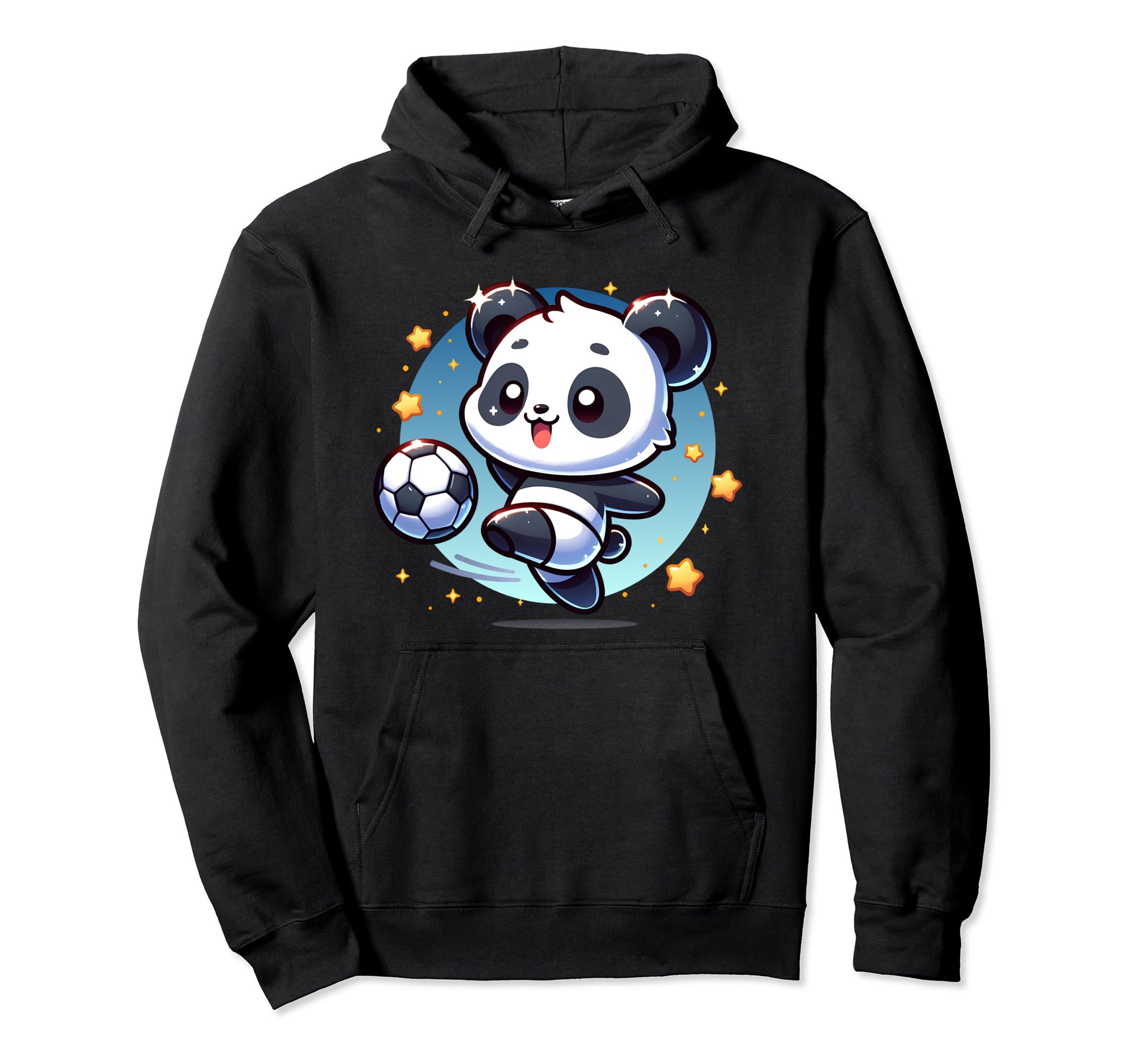 Soccer Player Panda Kicking Soccer Ball Hoodie - Trendy Graphic Men Women - T-Shirt, Sweatshirt, Hoodie