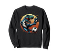 Soccer Player T Rex Dinosaur Kicking Sweatshirt - Unique Graphic Men Women - T-Shirt, Sweatshirt, Hoodie