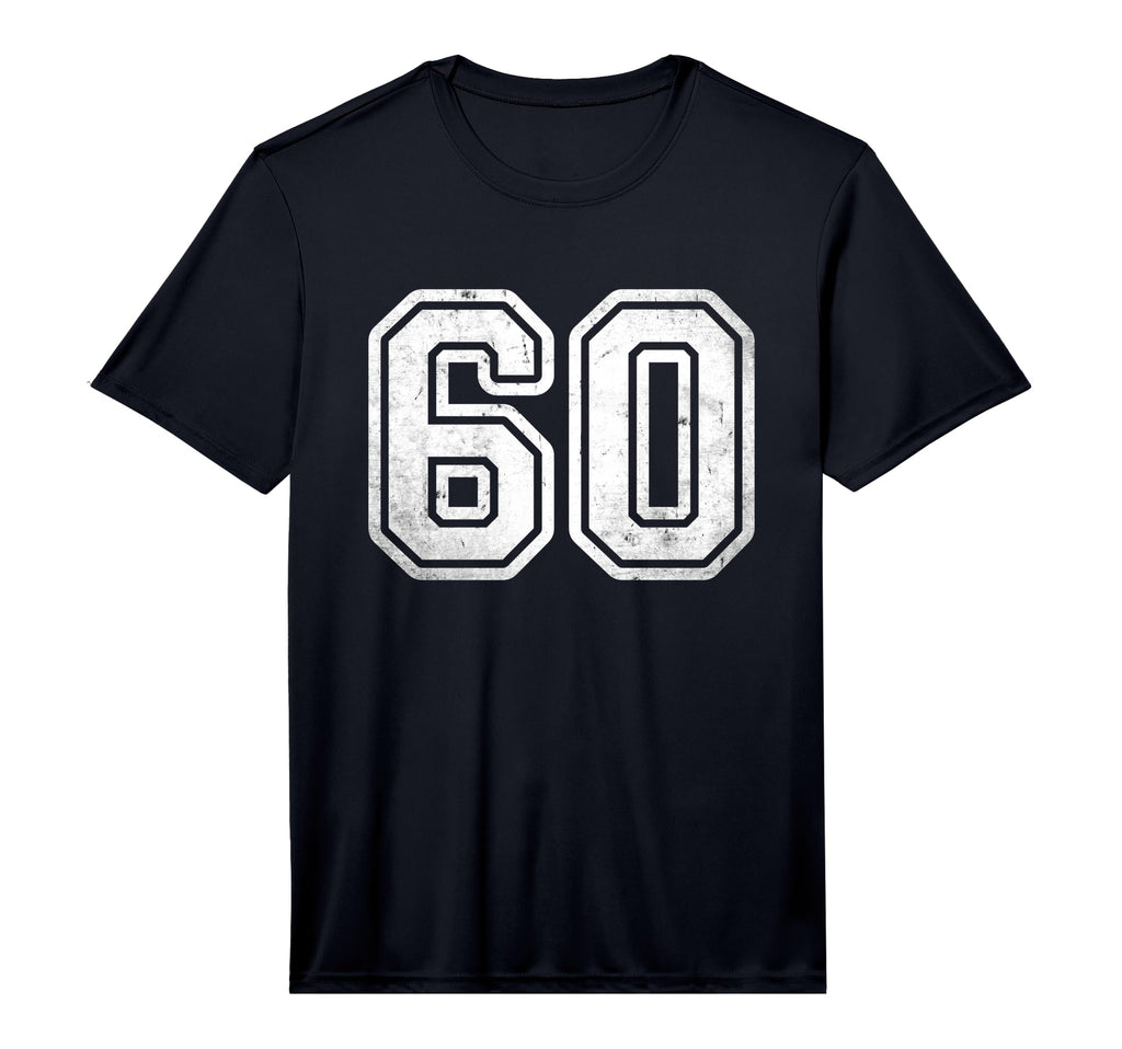 Distressed Number 60 Varsity Number T-Shirt - Minimalist Print for Adults - T-Shirt, Sweatshirt, Hoodie