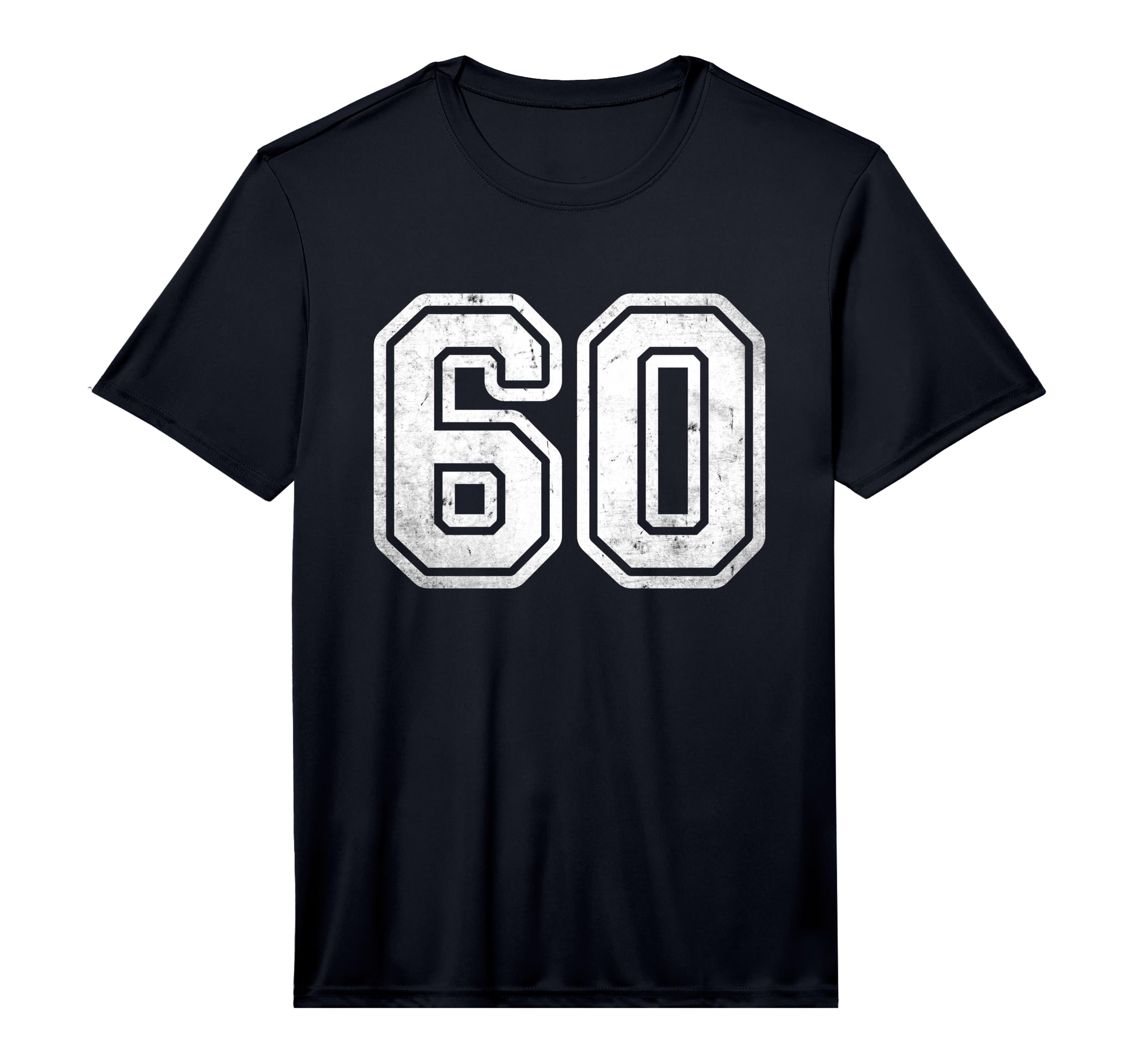 Distressed Number 60 Varsity Number T-Shirt - Minimalist Print for Adults - T-Shirt, Sweatshirt, Hoodie