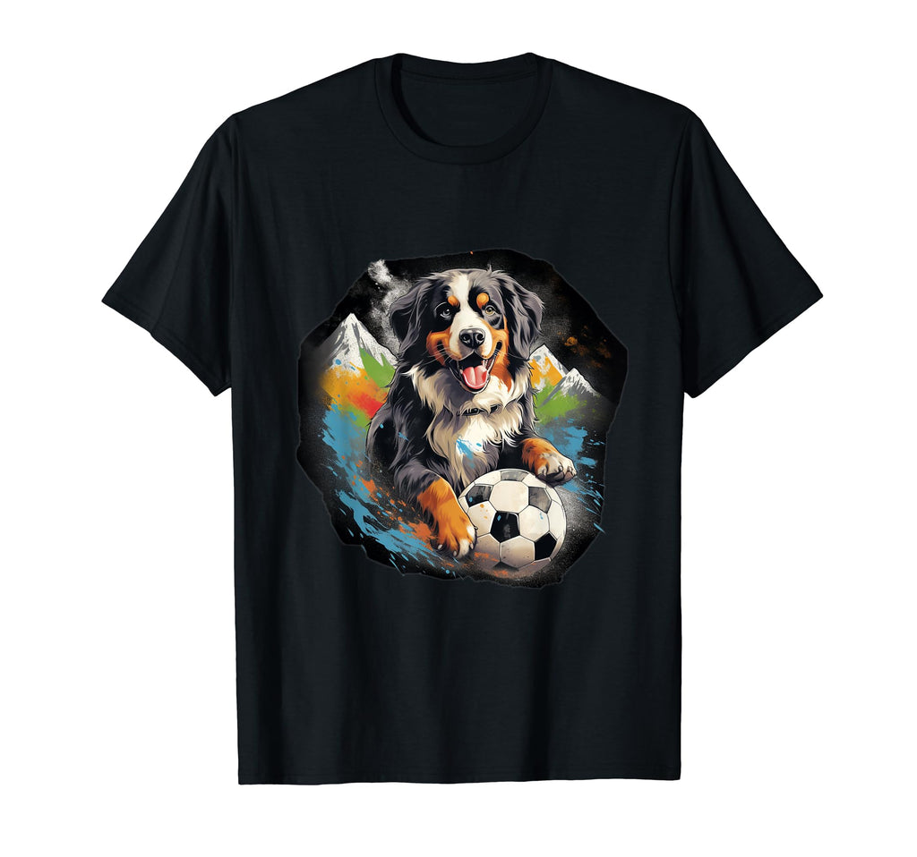 Bernese Mountain Dog Soccer Bernese T-Shirt - Novelty Apparel for Adults - T-Shirt, Sweatshirt, Hoodie