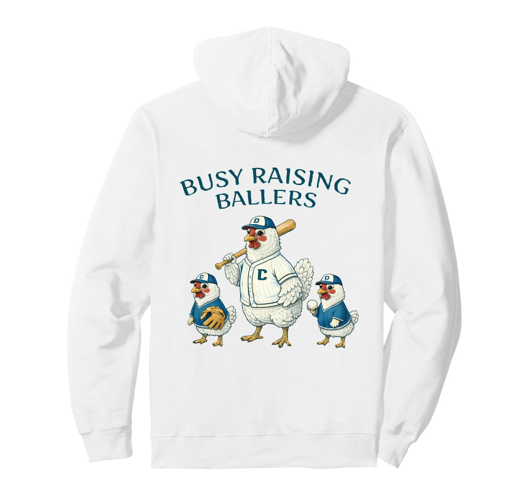 Busy Raising Baller Baseball Softball Mom Hoodie - Minimalist Print Unisex - T-Shirt, Sweatshirt, Hoodie