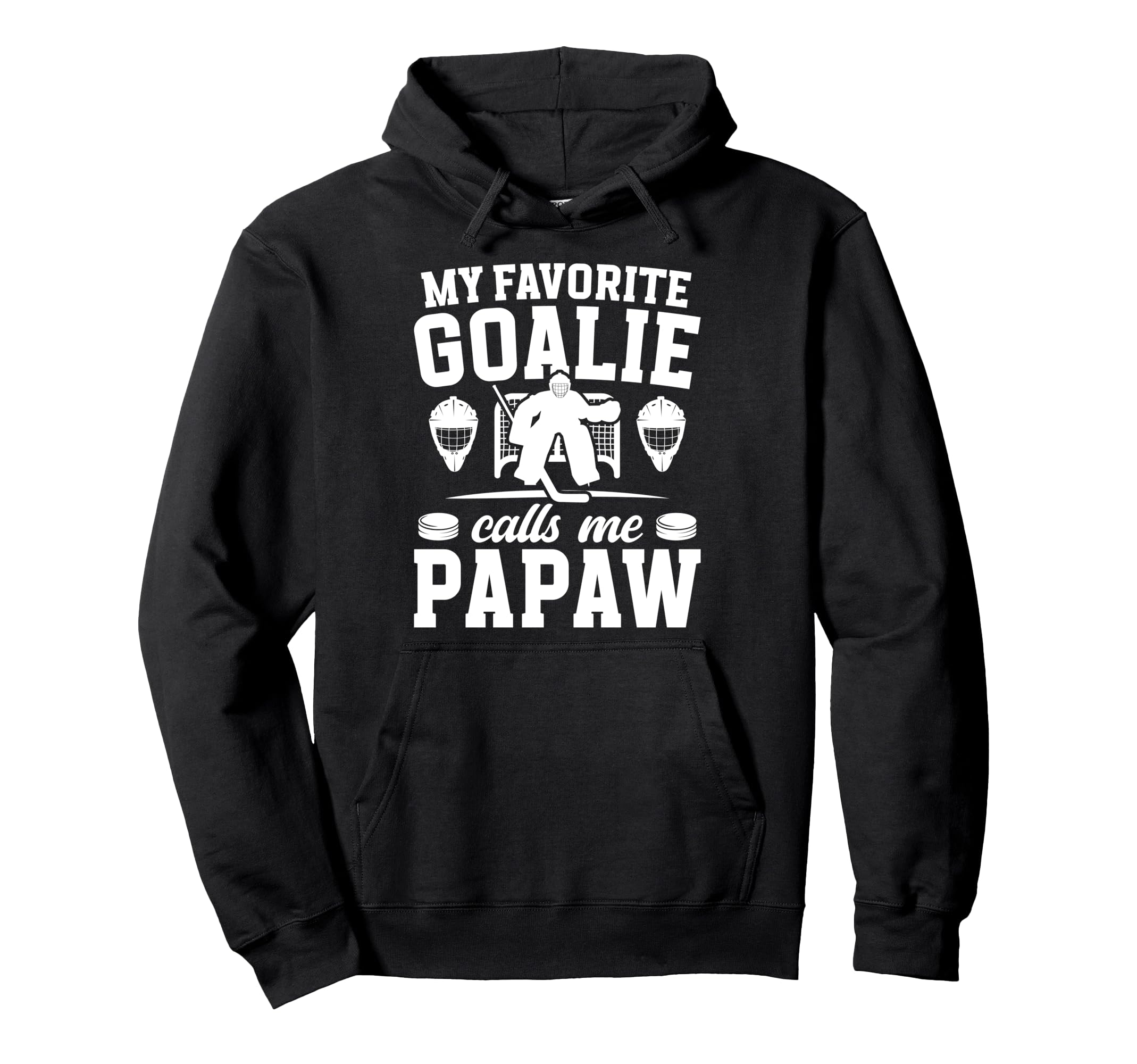 Proud Hockey Goalie Papaw Ice Hockey Hoodie - Minimalist Print for Adults - T-Shirt, Sweatshirt, Hoodie