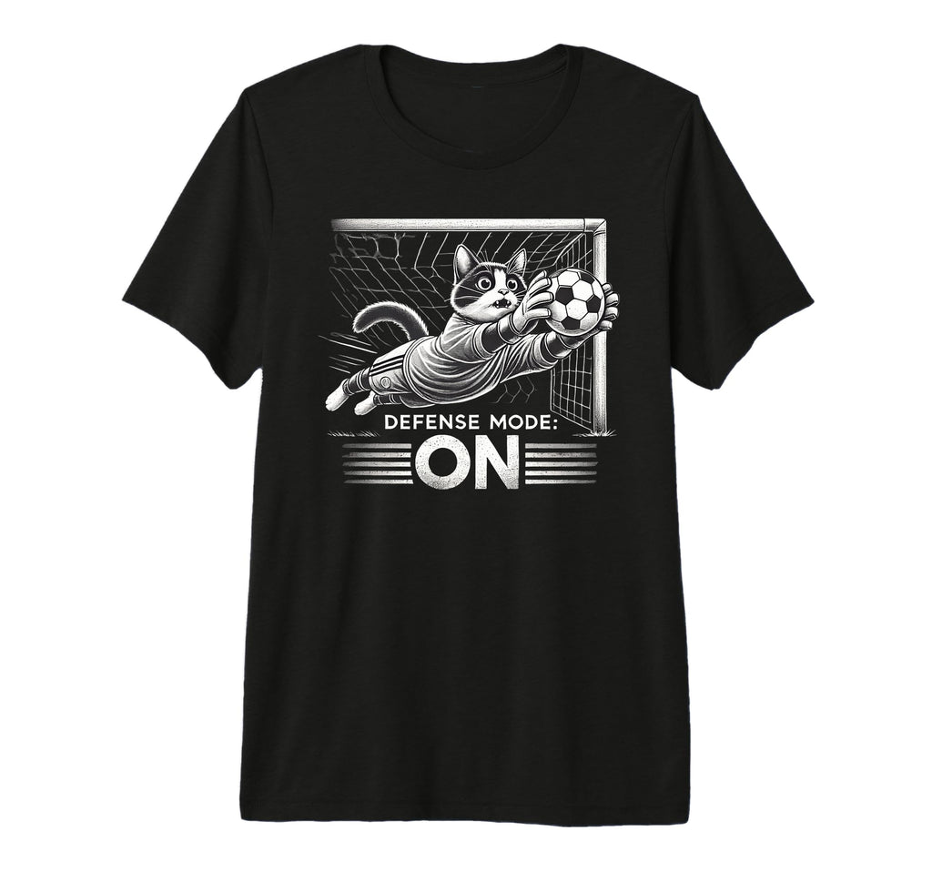 Defense Mode Soccer Goalie Athletic Kitten T-Shirt - Graphic Print Unisex - T-Shirt, Sweatshirt, Hoodie