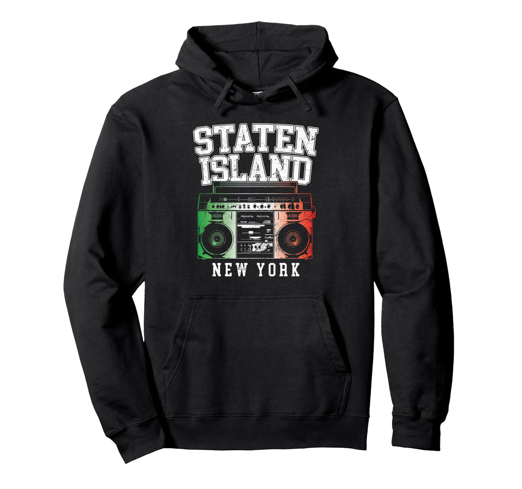 Staten Island New York Nyc Boombox Hoodie - Minimalist Print for Adults - T-Shirt, Sweatshirt, Hoodie