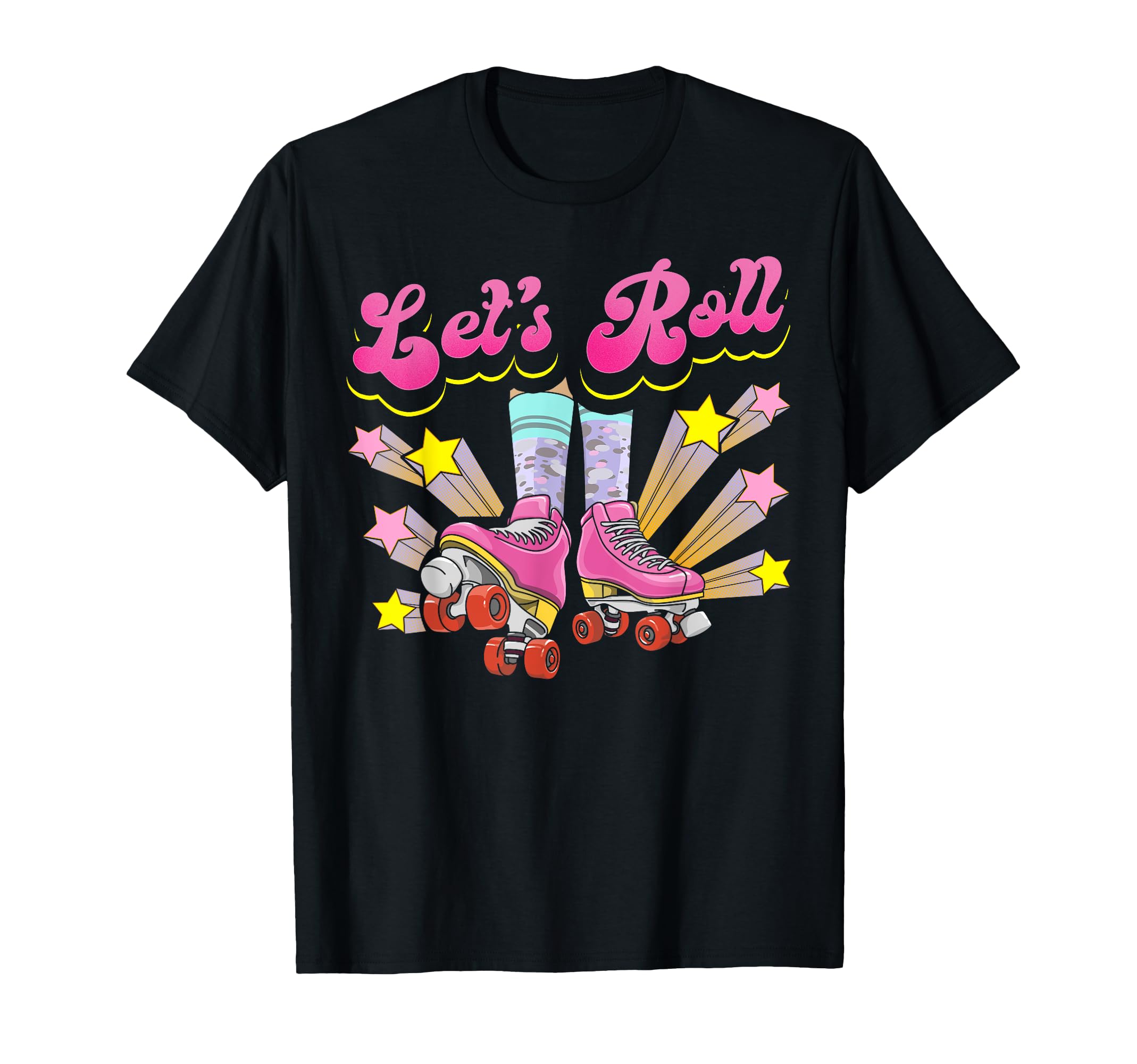 Roller Skating Skate 1970S Lets Roll T-Shirt - Novelty Apparel for Adults - T-Shirt, Sweatshirt, Hoodie