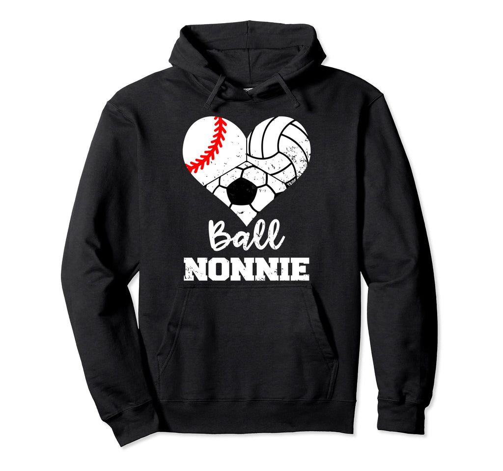 Ball Nonnie Heart Funny Baseball Hoodie - Custom Art Print for Adults - T-Shirt, Sweatshirt, Hoodie