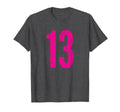 Number 13 Distressed Sport Team Player T-Shirt - Unique Graphic for Adults - T-Shirt, Sweatshirt, Hoodie