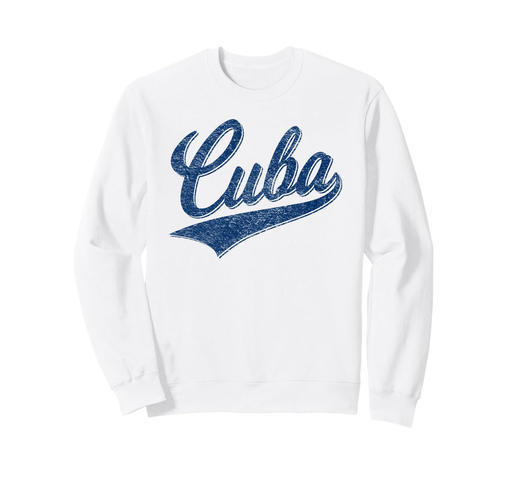 Cuba Flag Baseball Sport Swoosh Sweatshirt - Graphic Print for Adults - T-Shirt, Sweatshirt, Hoodie