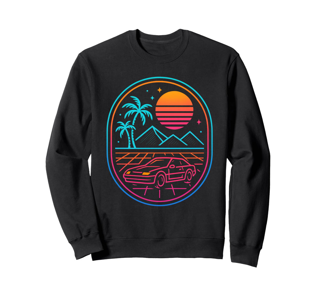 80S Synthwave Sweatshirt - Casual Everyday Wear Men Women - T-Shirt, Sweatshirt, Hoodie