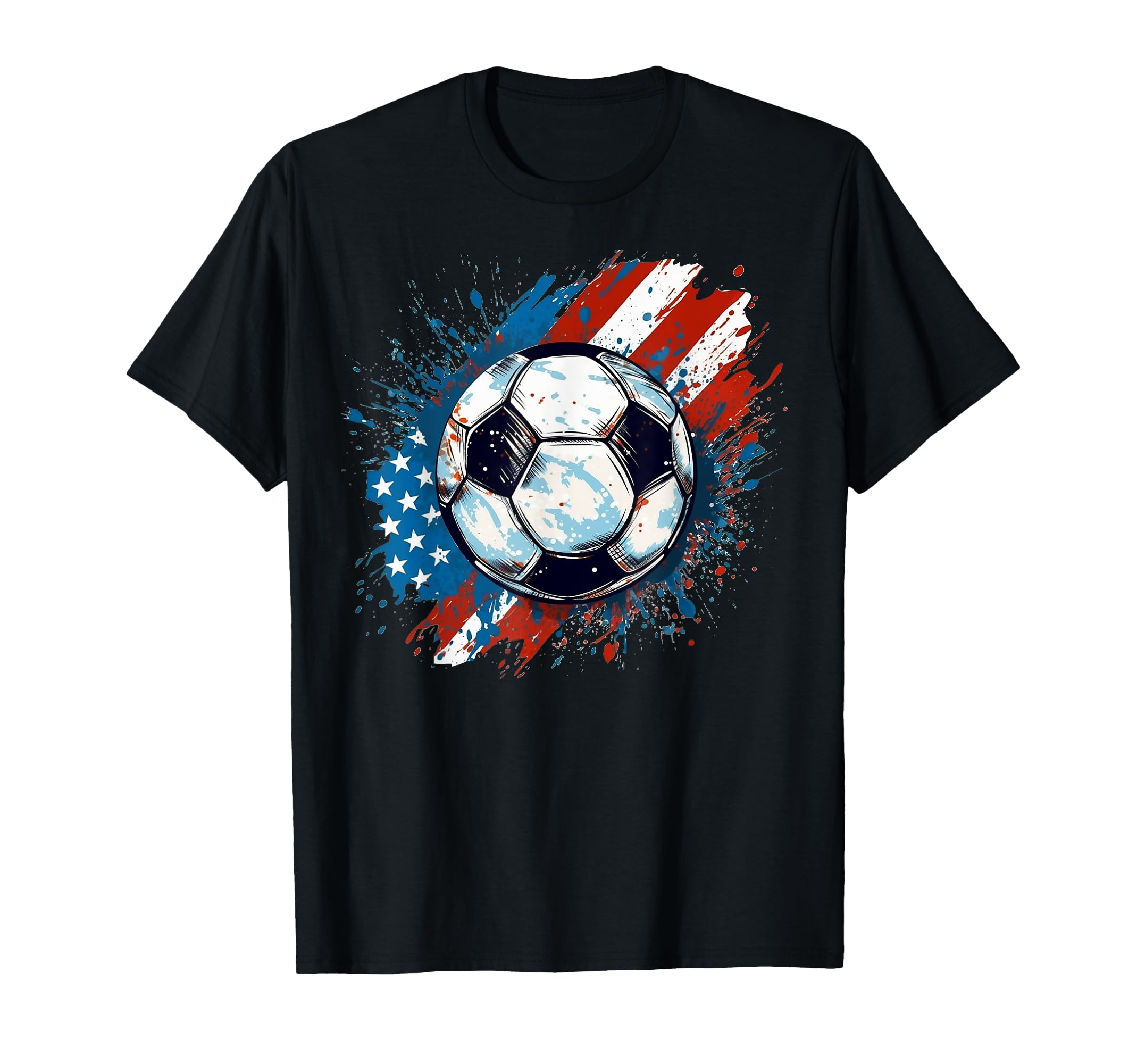 Soccer Sport American Flag 4Th July T-Shirt - Custom Art Print Unisex - T-Shirt, Sweatshirt, Hoodie