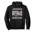 Jesus Saves Soccer Player Funny Football Hoodie - Aesthetic Graphic Unisex - T-Shirt, Sweatshirt, Hoodie