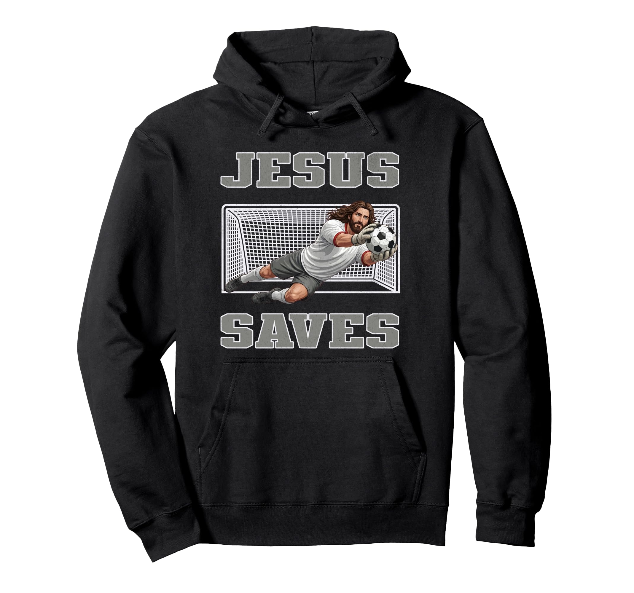 Jesus Saves Soccer Player Funny Football Hoodie - Aesthetic Graphic Unisex - T-Shirt, Sweatshirt, Hoodie