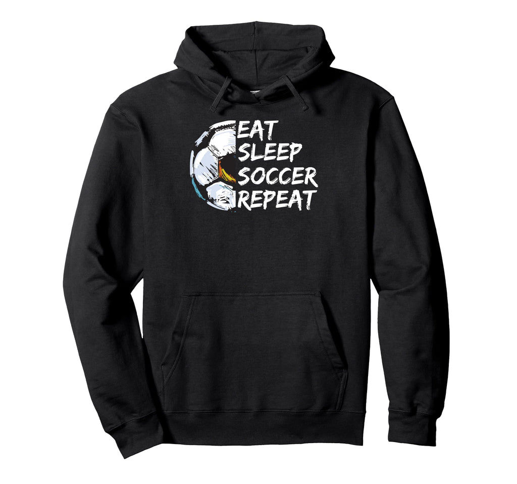 Eat Sleep Football Repeat Half Ball Hoodie - Fun Novelty Design Unisex - T-Shirt, Sweatshirt, Hoodie