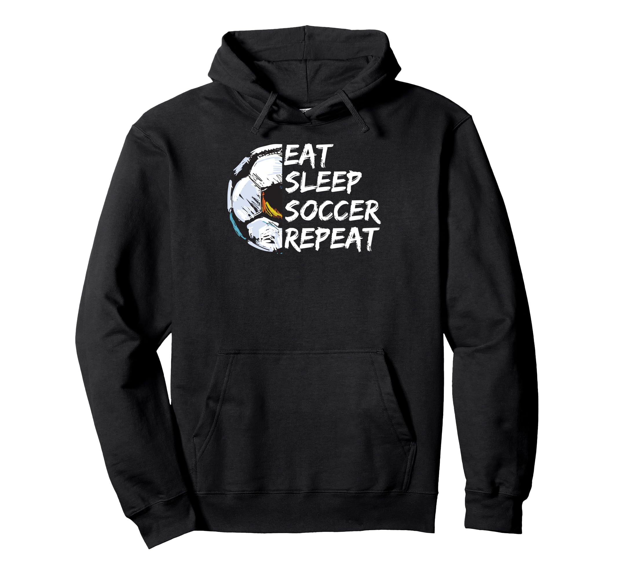 Eat Sleep Football Repeat Half Ball Hoodie - Fun Novelty Design Unisex - T-Shirt, Sweatshirt, Hoodie