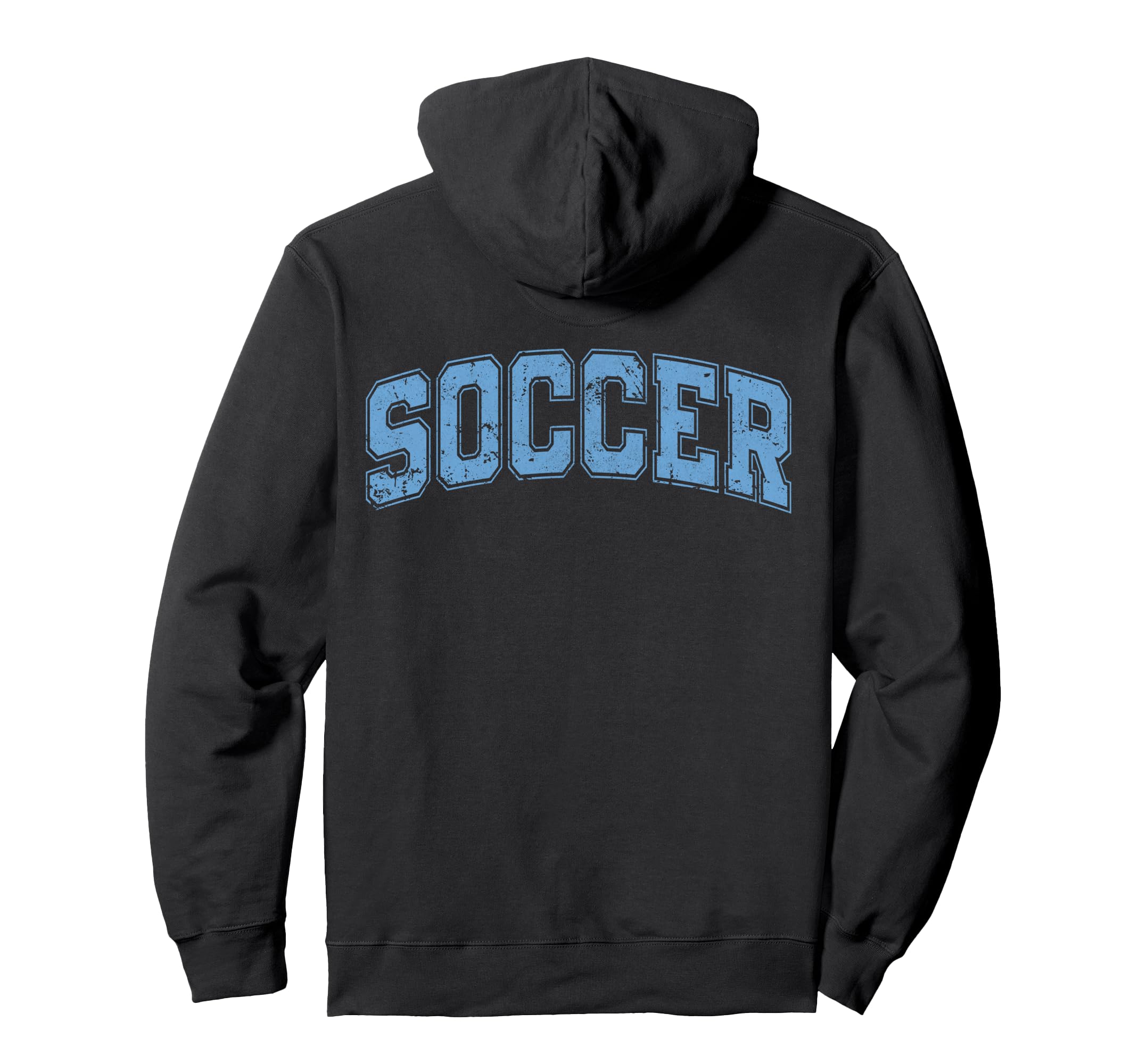 Soccer Varsity Sky Blue Text Hoodie - Casual Everyday Wear Unisex - T-Shirt, Sweatshirt, Hoodie