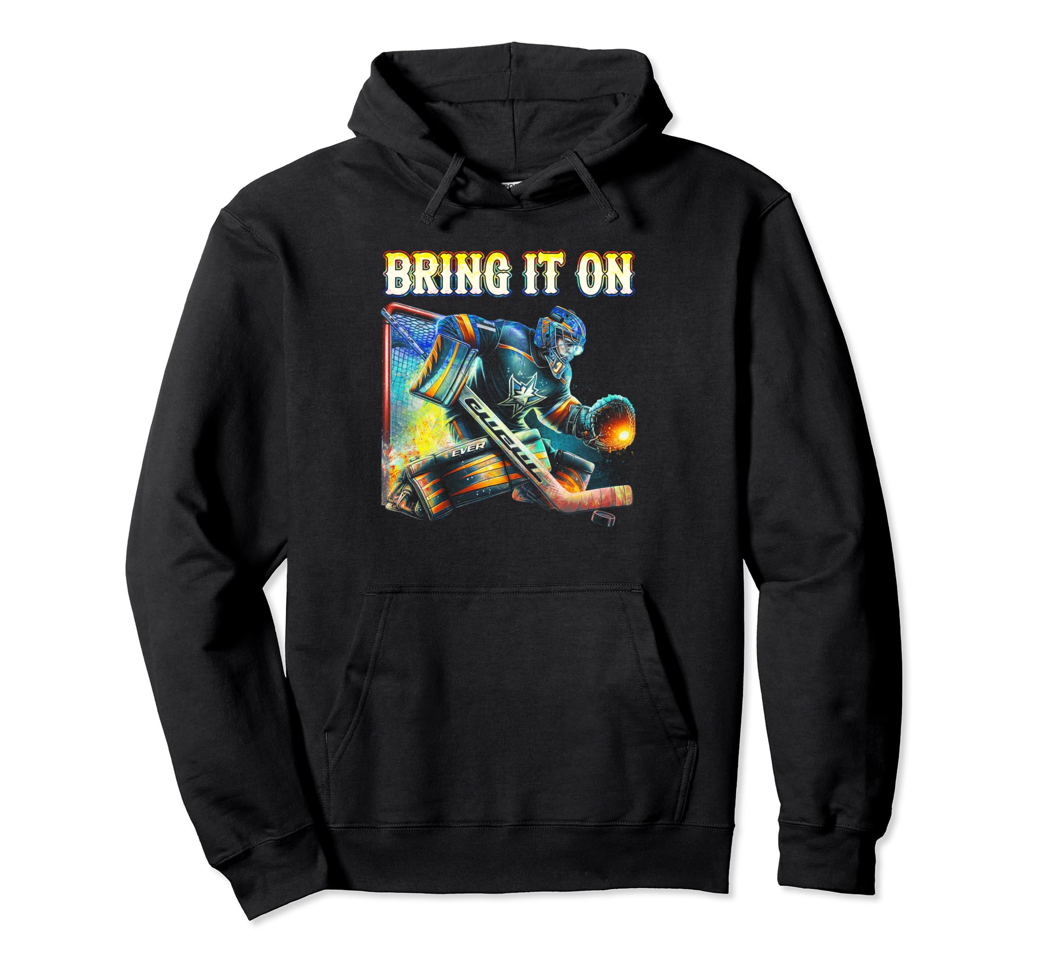 Ice Hockey Player Goalkeeper Ice Hoodie - Fun Novelty Design Men Women - T-Shirt, Sweatshirt, Hoodie