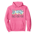 Tie Dye Softball Teen Peace Love Play Hoodie - Graphic Print Men Women - T-Shirt, Sweatshirt, Hoodie