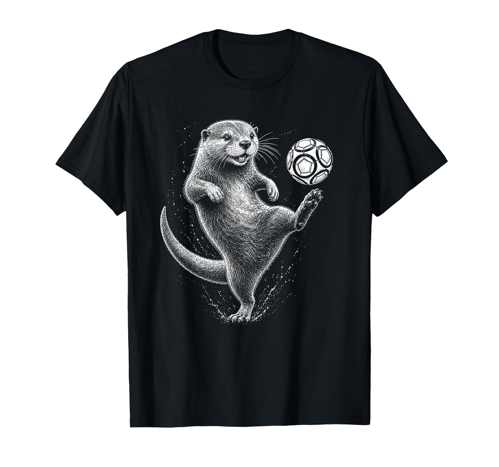 Funny Otter Juggling Soccer Ball T-Shirt - Casual Everyday Wear Unisex - T-Shirt, Sweatshirt, Hoodie