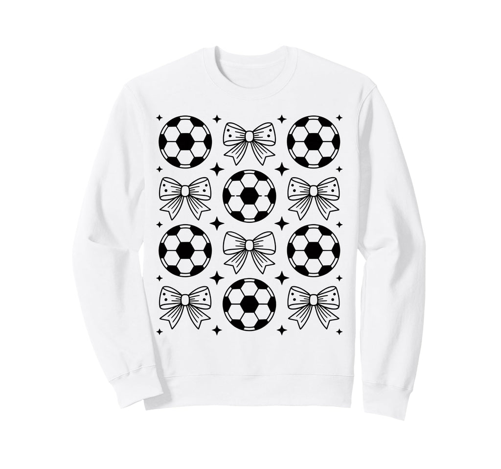 Groovy Soccer Coquette Bow Soccer Sweatshirt - Graphic Print for Adults - T-Shirt, Sweatshirt, Hoodie